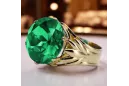 Emerald 14K Yellow gold Ring Vintage style vrc029y
